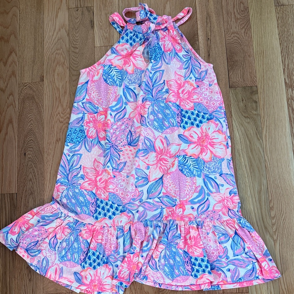 EUC Lilly Pulitzer Saira Floral Pink and Blue Dress. - Picture 7 of 7